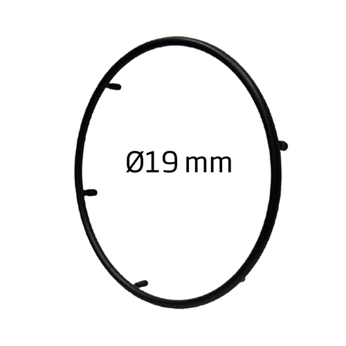 22" drivring aluminium Ø16mm sort, 4 lasker
